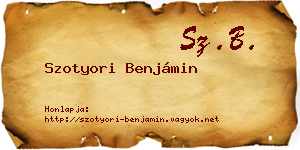 Szotyori Benjámin névjegykártya