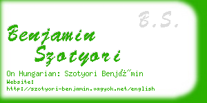 benjamin szotyori business card